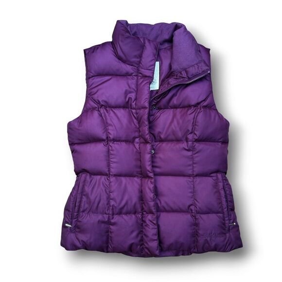 Eddie Bauer Women’s Small Purple Premium Goose Down Puffer Vest Made in USA - Picture 1 of 13